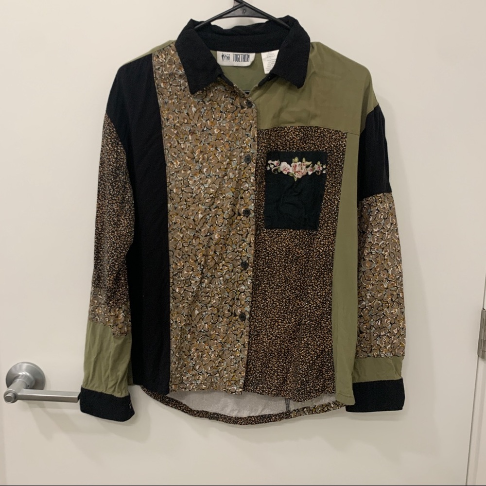 Together Abstract Button Down